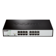 D-LINK DGS-1016D, 16-port UTP 10/100/1000Mbps Auto-sensing, Stand-alone, Unmanaged, 11-inch desktop & rack-mount, 1U, D-link Green technology, EEE+ mode DIP switch, + Rackmount Brackets, Metal case with internal power supply