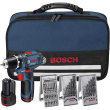 Bosch GSR 10,8-2Li Akumuliatorinis gręžtuvas-suktuvas/2x1,5Ah/10,8V/30Nm/7mm/0.95kg + 39 priedų rinkinys + Dėklas