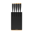 Fiskars FF dėklas  su 5 peiliais (juodos spalvos)